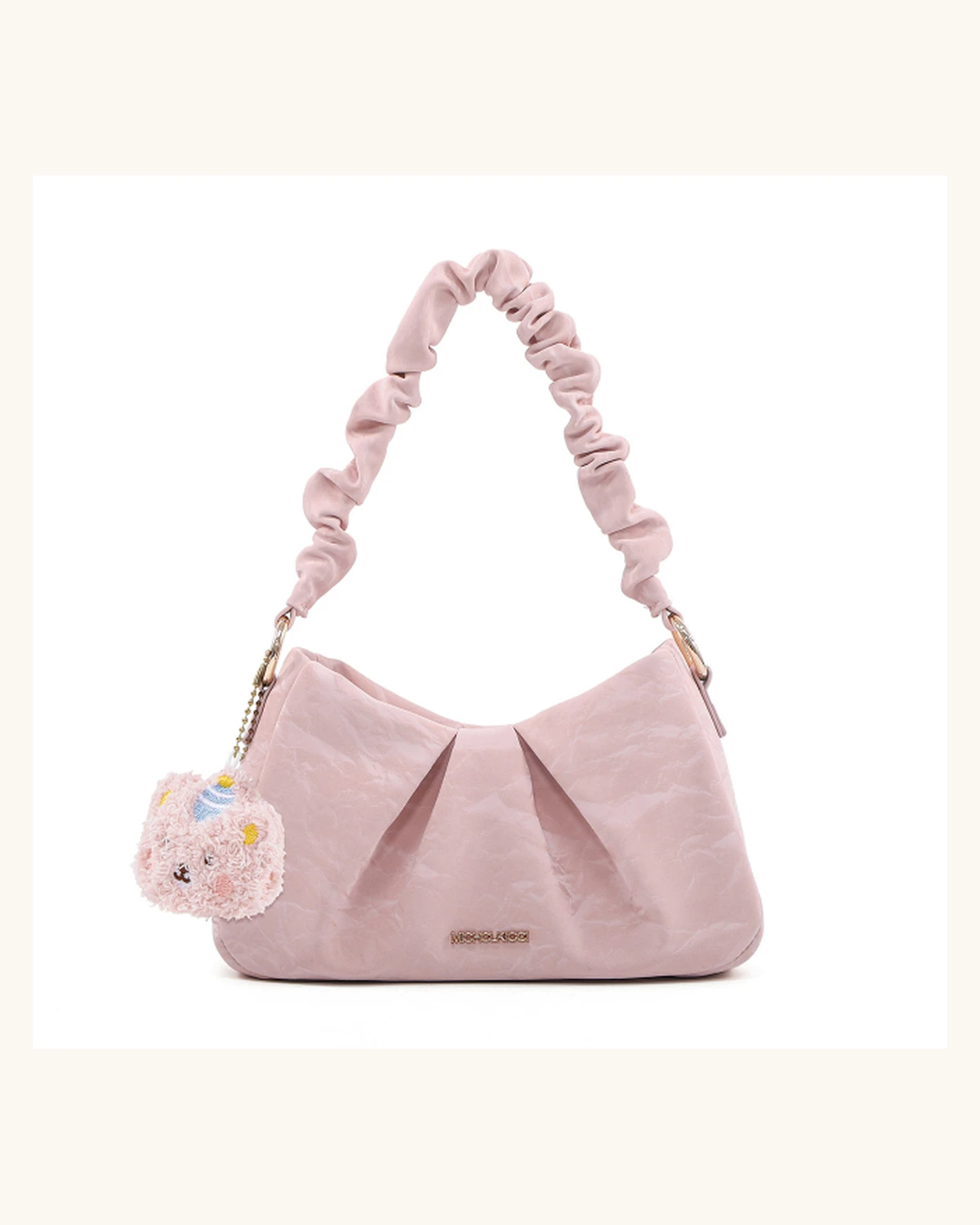 Pink gathered shoulder bag