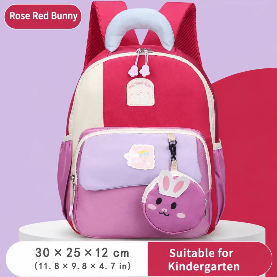 Kids School Bag 2358# — 兔子玫红色