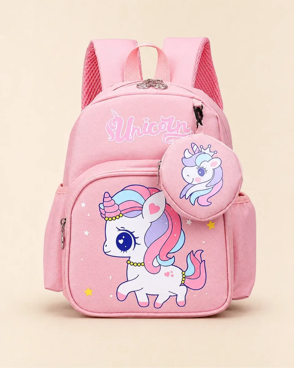 Mochila escolar 8899# — Unicorn Rosa