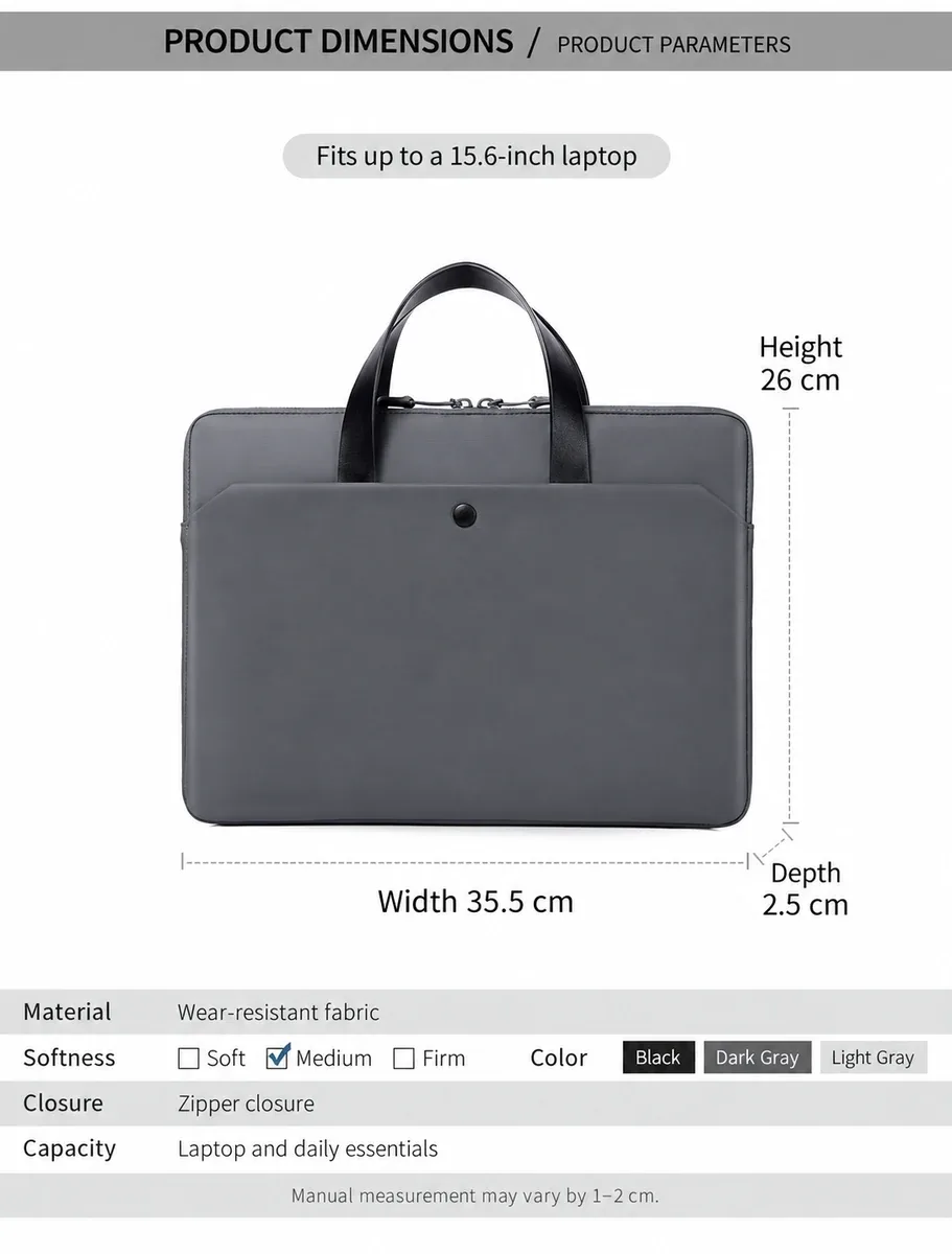 Laptop Bag 729 (Without Shoulder Strap) — Product details 07