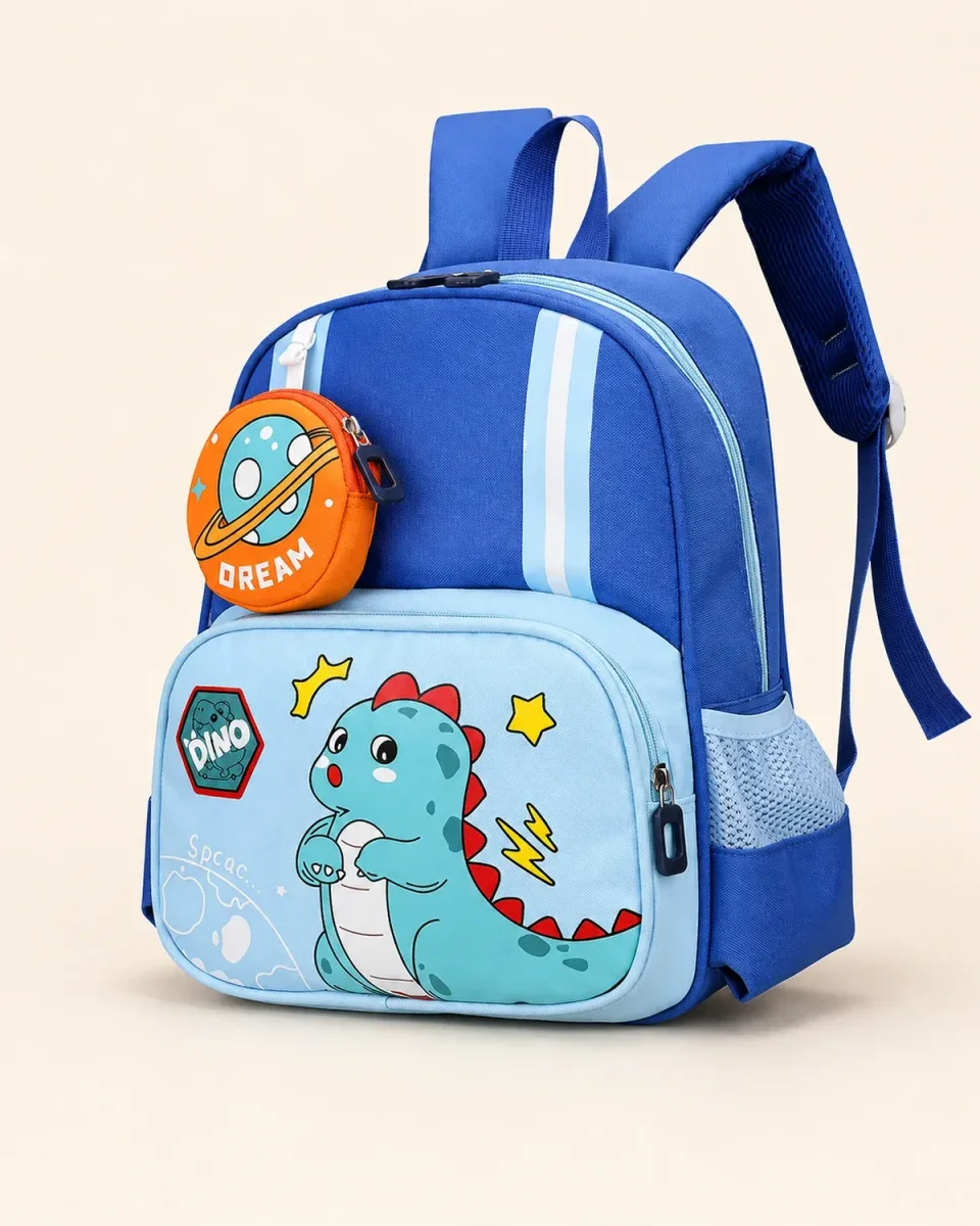 Mochila escolar 818# — 小Dinosaur浅Azul