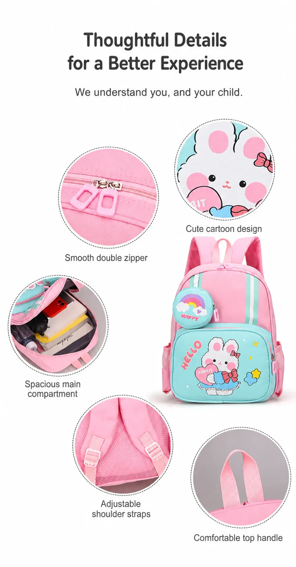 Kids School Bag 818# — Product details 04