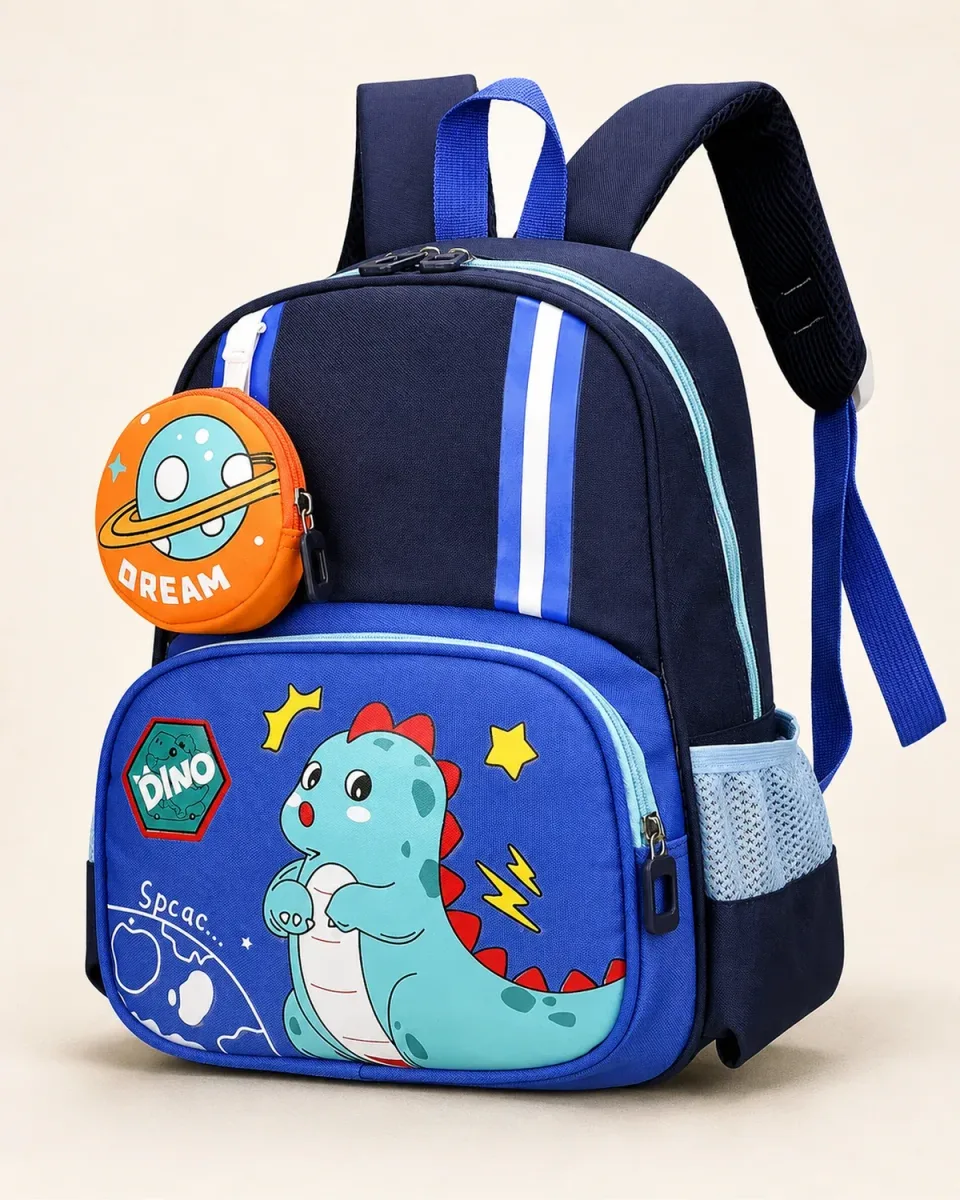 Mochila escolar 818# — 小Dinosaur Azul marino Azul